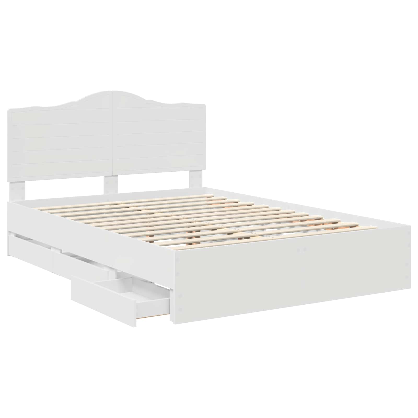 Σκελετός Κρεβατιού Λευκό 140 x 190 cm Μηχανήματος Ξύλο - Pakobazaar