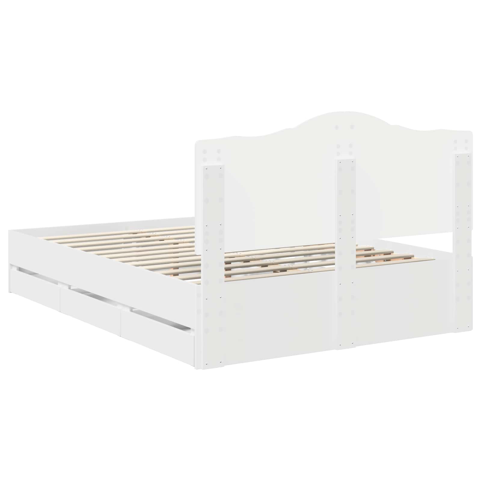 Σκελετός Κρεβατιού Λευκό 140 x 200 cm Μηχανήματος Ξύλο