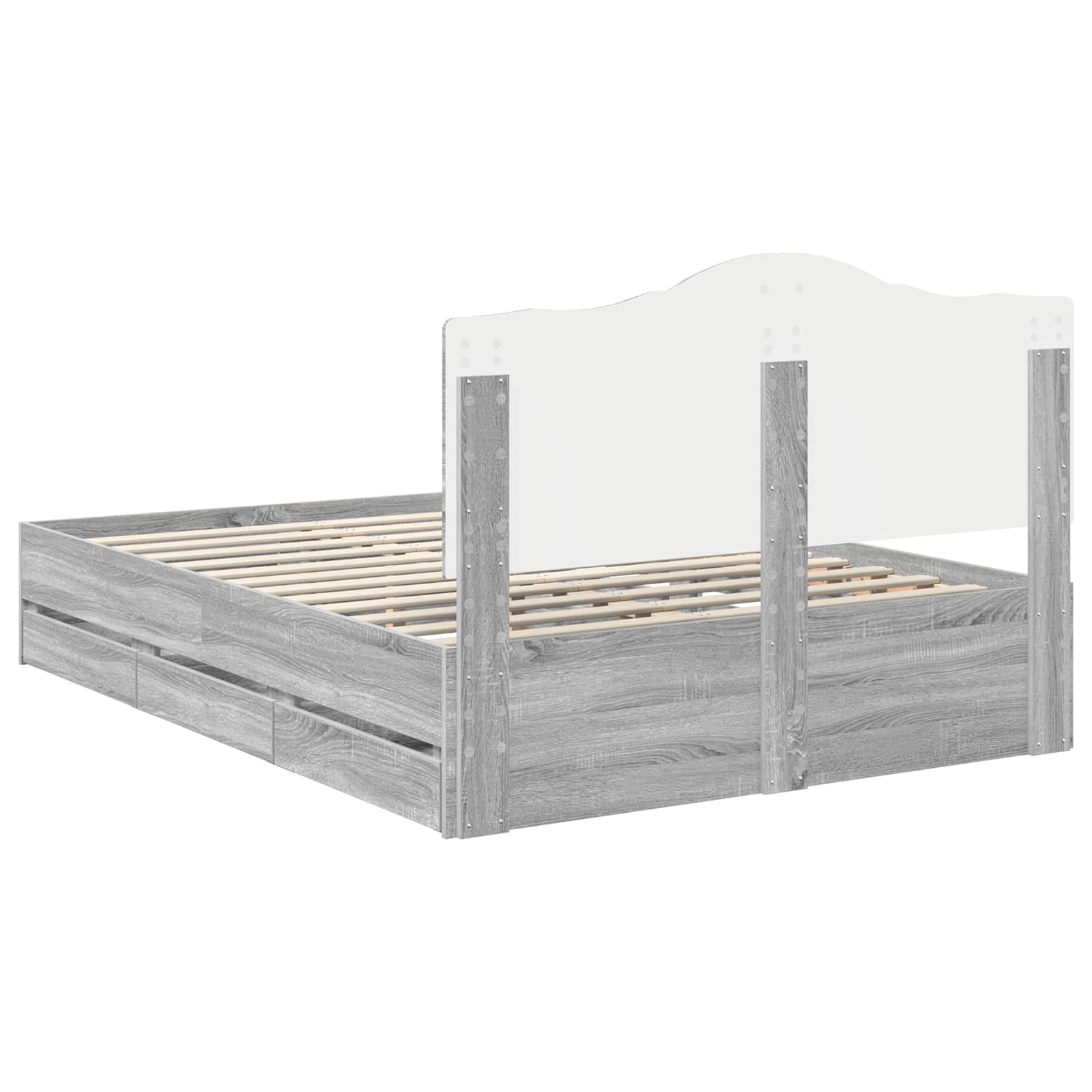 Σκελετός Κρεβατιού Γκρι Σονομά 140 x 190 cm Μηχανήματος Ξύλο