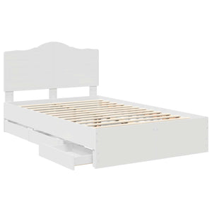 Σκελετός Κρεβατιού Λευκό 135 x 190 cm Μηχανήματος Ξύλο - Pakobazaar