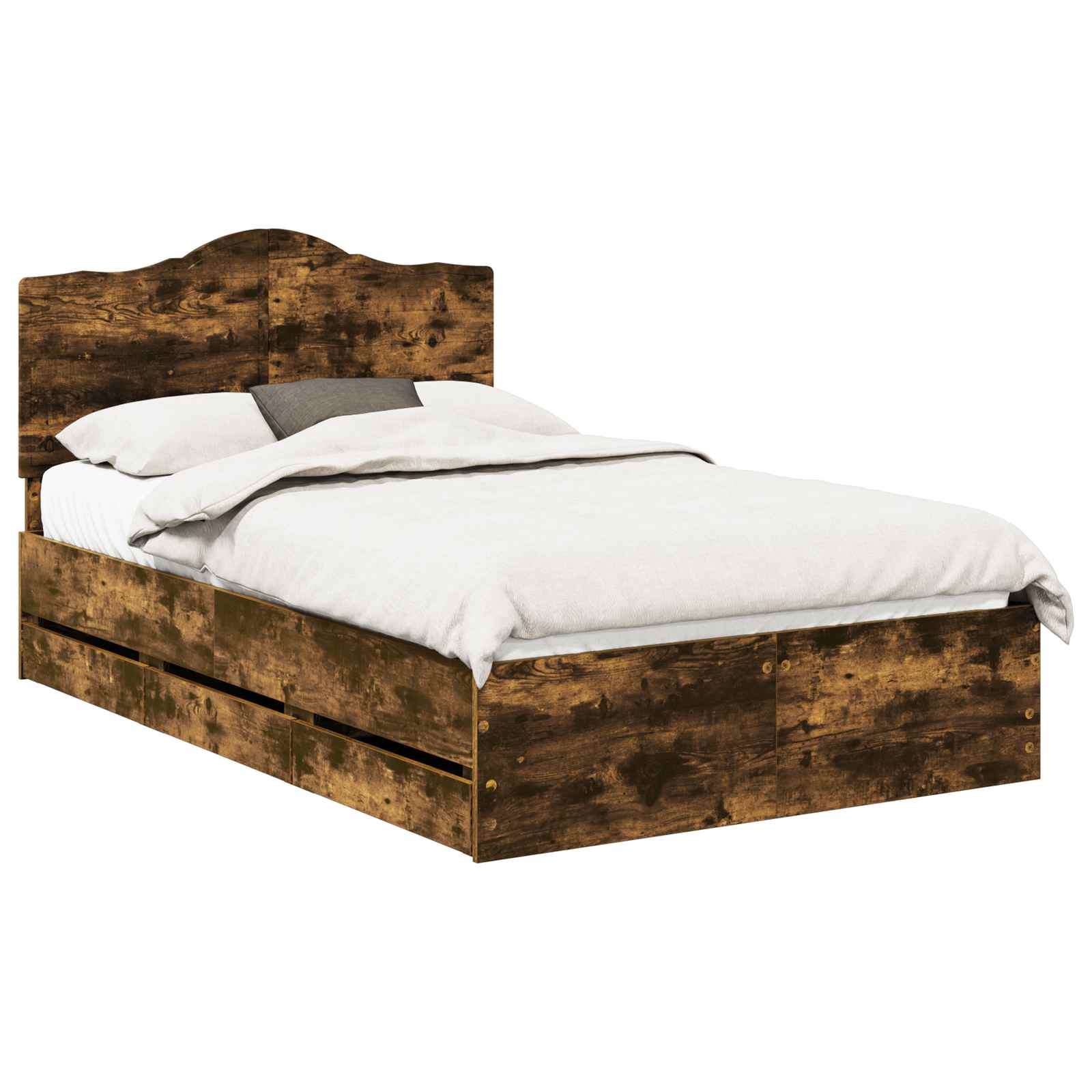 Σκελετός Κρεβατιού Καπνιστή Δρυς 135 x 190 cm Μηχανήματος Ξύλο