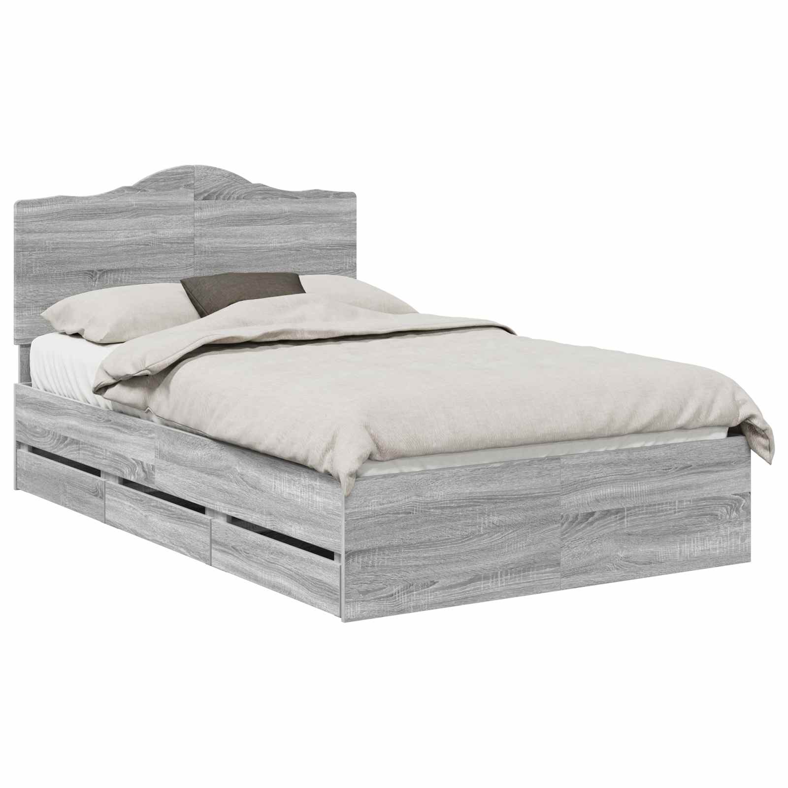 Σκελετός Κρεβατιού Γκρι Σονομά 135 x 190 cm Μηχανήματος Ξύλο