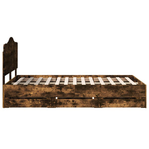 Σκελετός Κρεβατιού Καπνιστή Δρυς 120 x 200 cm Μηχανήματος Ξύλο