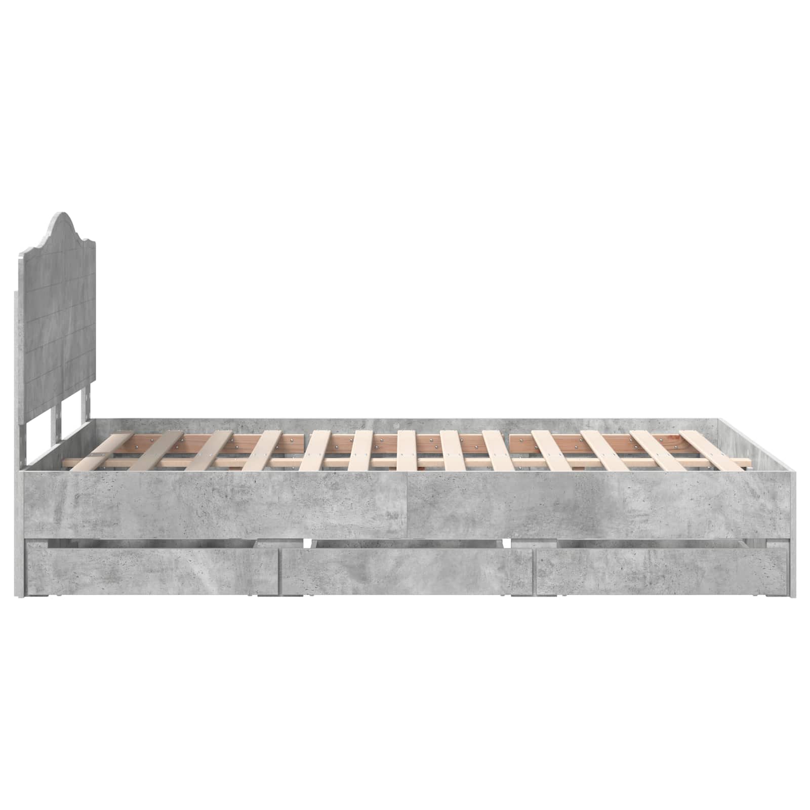 Σκελετός Κρεβατιού με συρτάρι Σκυρόχρωμο Γκρι 120 x 190 cm