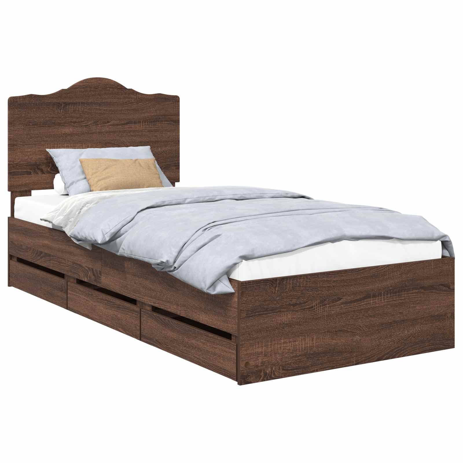 Σκελετός Κρεβατιού Καφέ δρυς 100 x 200 cm Μηχανήματος Ξύλο