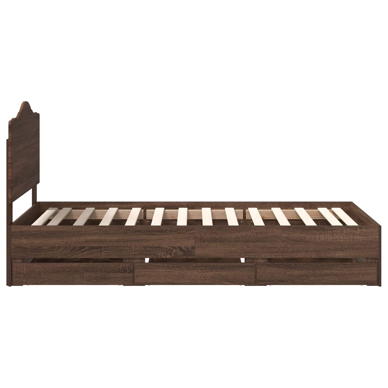 Σκελετός Κρεβατιού Καφέ δρυς 100 x 200 cm Μηχανήματος Ξύλο