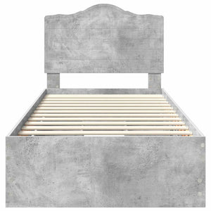 Σκελετός Κρεβατιού Σκυρόχρωμο Γκρι 90 x 200 cm Μηχανήματος Ξύλο