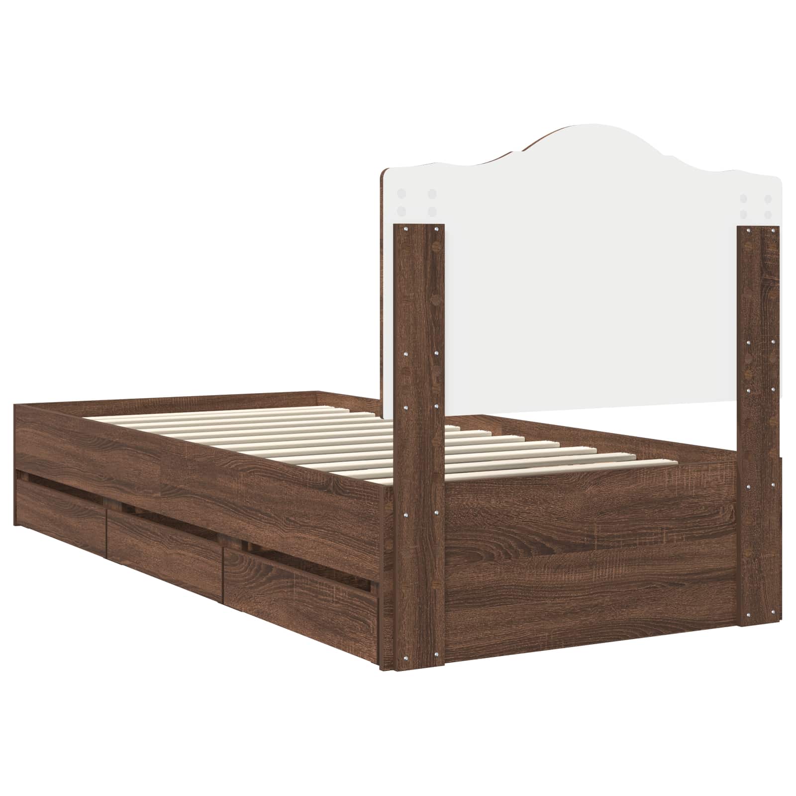 Σκελετός Κρεβατιού Καφέ δρυς 90 x 200 cm Μηχανήματος Ξύλο