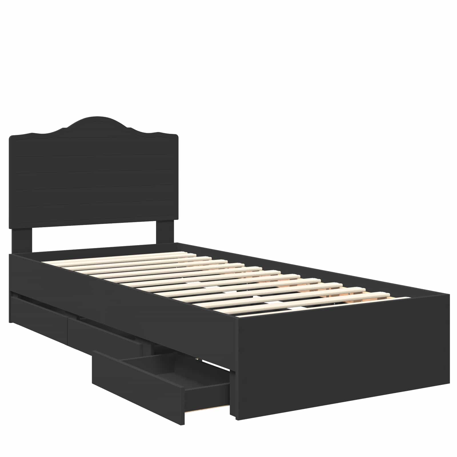 Σκελετός Κρεβατιού Μαύρο 90 x 190 cm Μηχανήματος Ξύλο