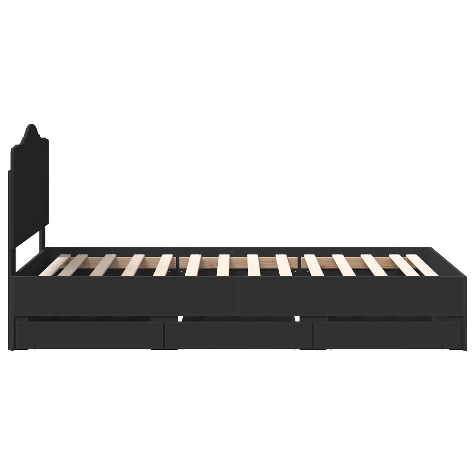 Σκελετός Κρεβατιού Μαύρο 90 x 190 cm Μηχανήματος Ξύλο