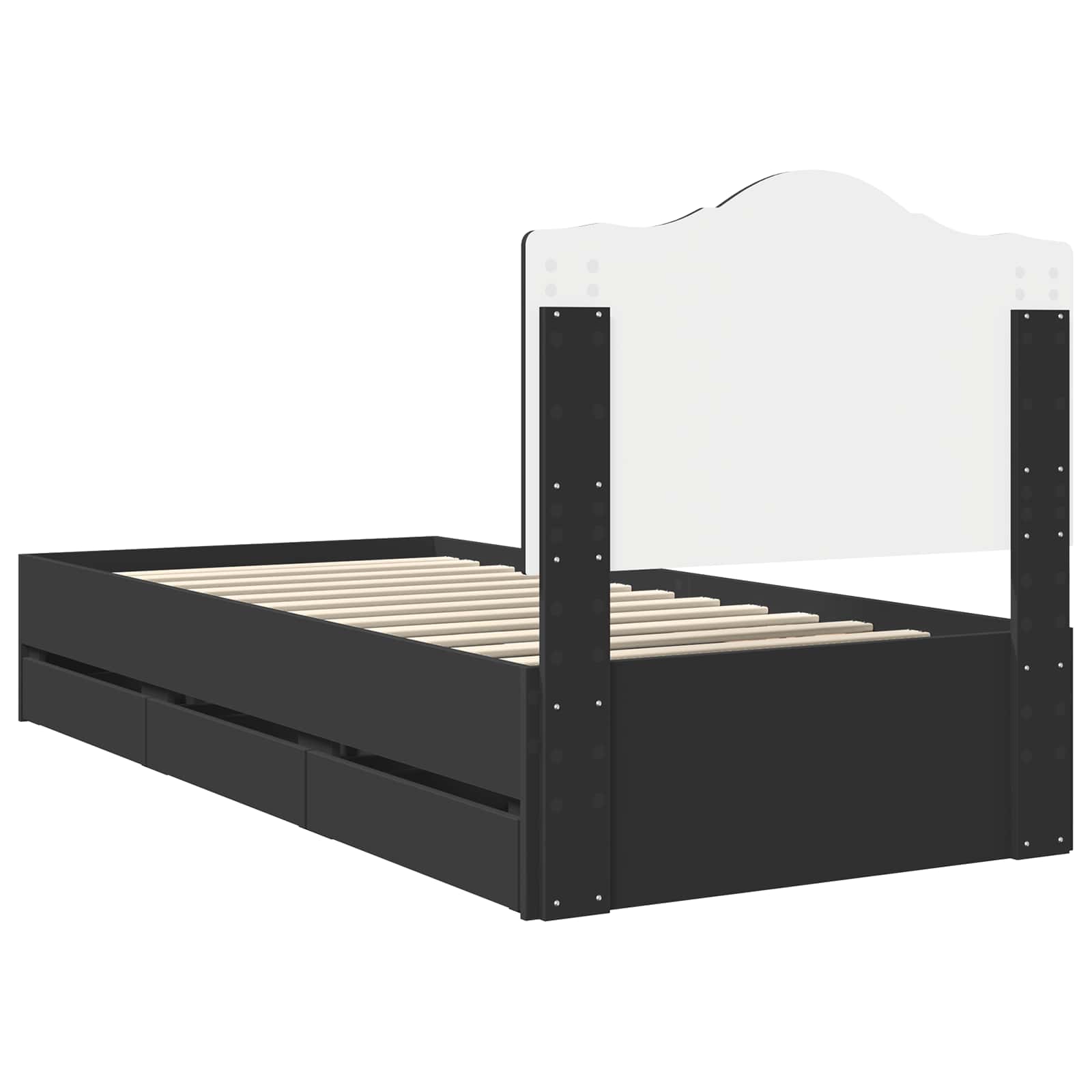 Σκελετός Κρεβατιού Μαύρο 75 x 190 cm Μηχανήματος Ξύλο