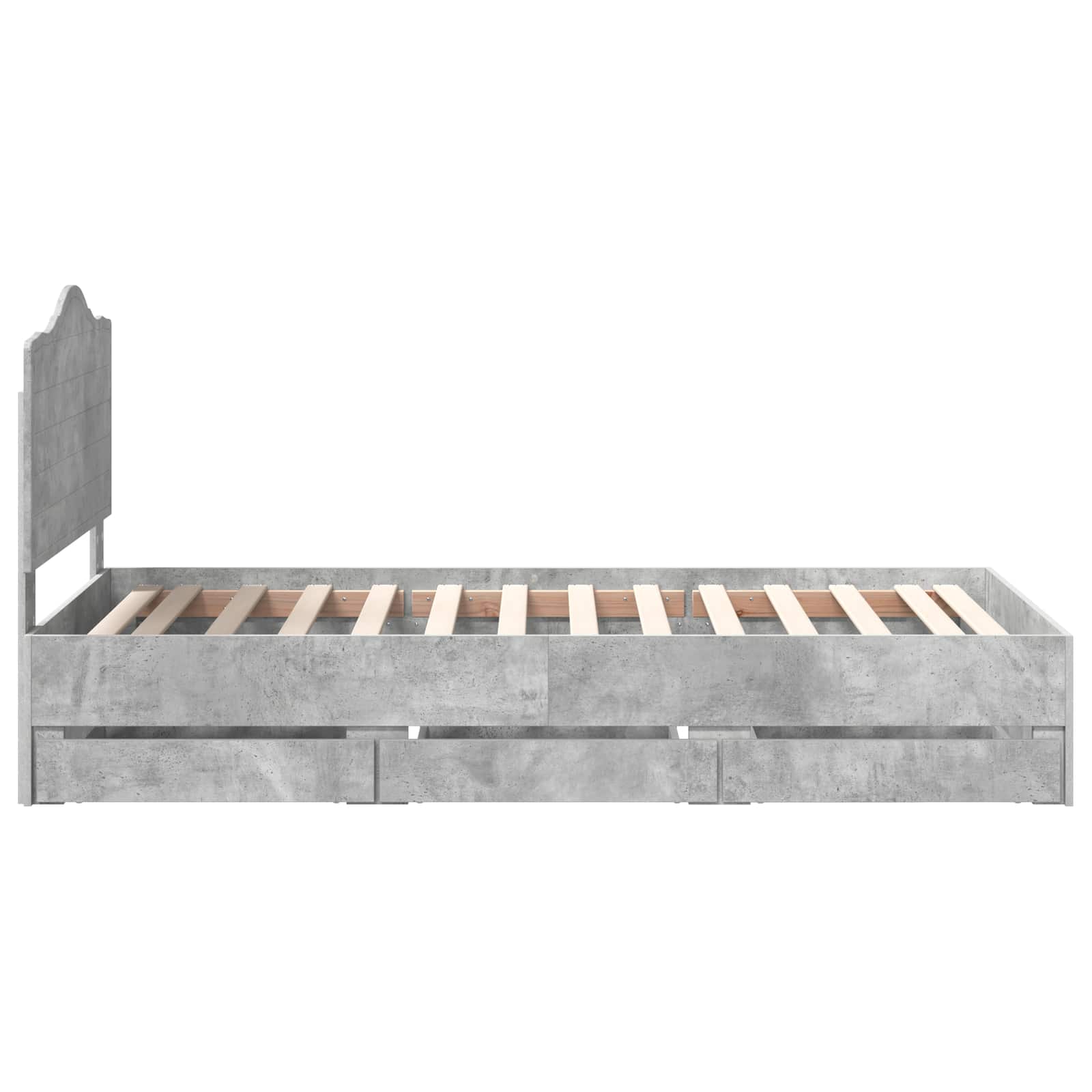 Σκελετός Κρεβατιού Σκυρόχρωμο Γκρι 75 x 190 cm Μηχανήματος Ξύλο