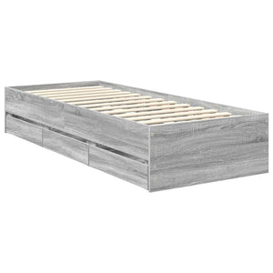 Σκελετός Κρεβατιού Γκρι Σονομά 75 x 190 cm Μηχανήματος Ξύλο
