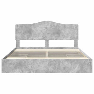 Κρεβάτι Αποθήκης Σκυρόδεμα Γκρι 200 x 200 cm Επεξεργασμένο Ξύλο