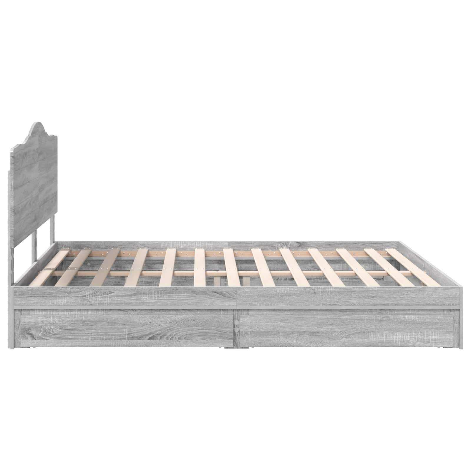 Κρεβάτι Αποθήκης Γκρίζο Σονομα 200 x 200 cm Επεξεργασμένο ξύλο