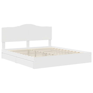 Κρεβάτι Αποθήκης Λευκό 180 x 200 cm Επεξεργασμένο Ξύλο