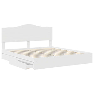 Κρεβάτι Αποθήκης Λευκό 180 x 200 cm Επεξεργασμένο Ξύλο
