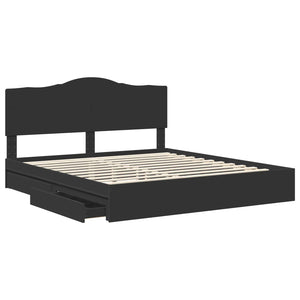 Κρεβάτι Αποθήκης Μαύρο 180 x 200 cm Επεξεργασμένο Ξύλο
