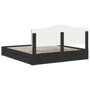 Κρεβάτι Αποθήκης Μαύρο 180 x 200 cm Επεξεργασμένο Ξύλο