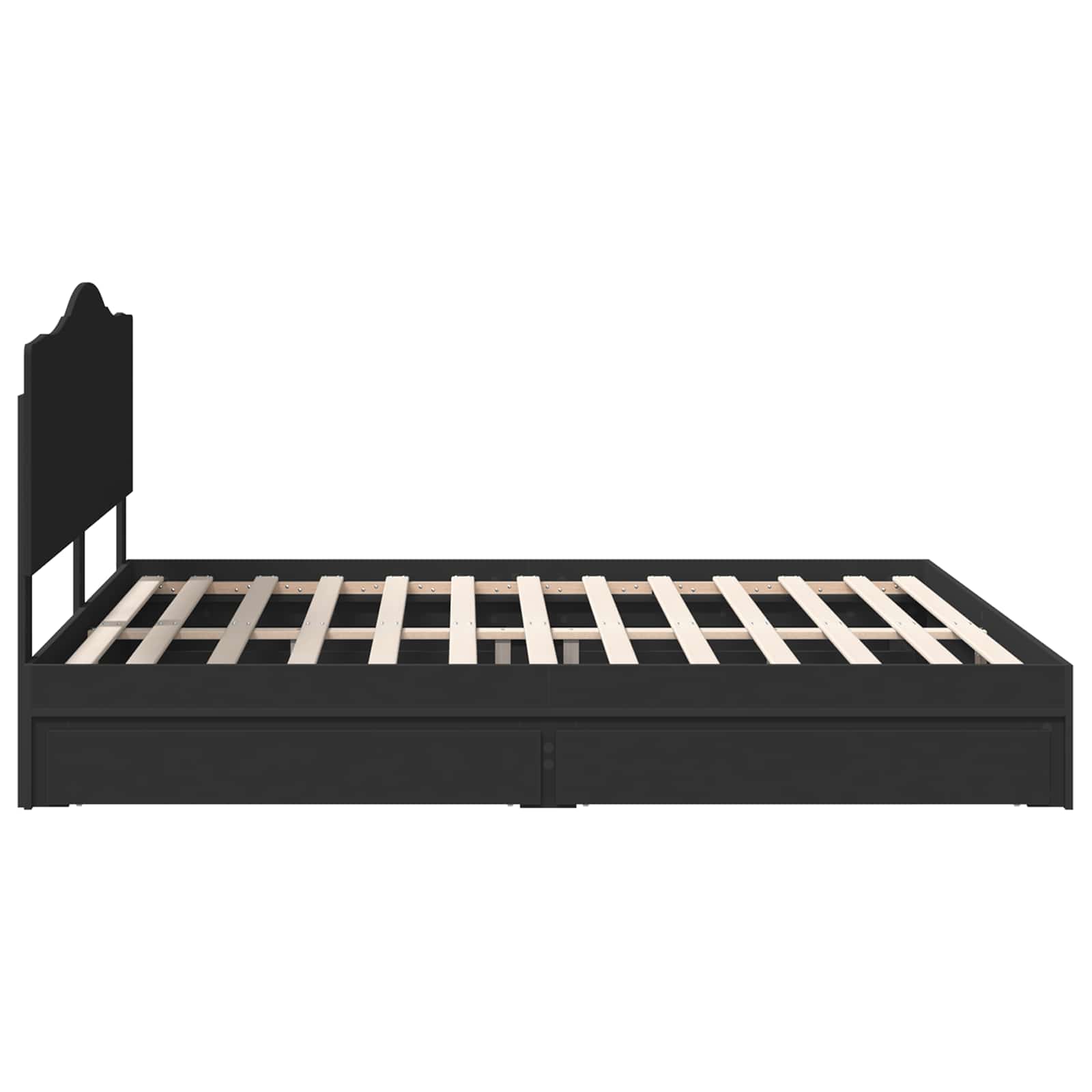 Κρεβάτι Αποθήκης Μαύρο 180 x 200 cm Επεξεργασμένο Ξύλο