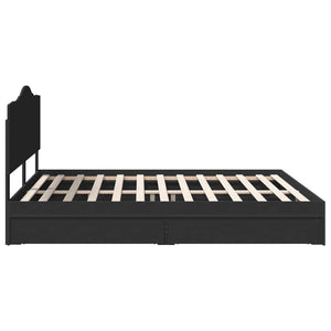 Κρεβάτι Αποθήκης Μαύρο 180 x 200 cm Επεξεργασμένο Ξύλο