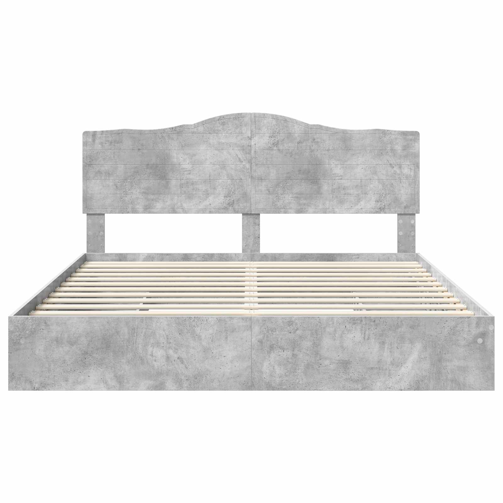 Κρεβάτι Αποθήκης Σκυρόδεμα Γκρι 180 x 200 cm Επεξεργασμένο ξύλο - Pakobazaar