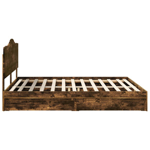 Κρεβάτι Αποθήκης Καπνιστό Δρύς 180 x 200 cm Επεξεργασμένο ξύλο - Pakobazaar