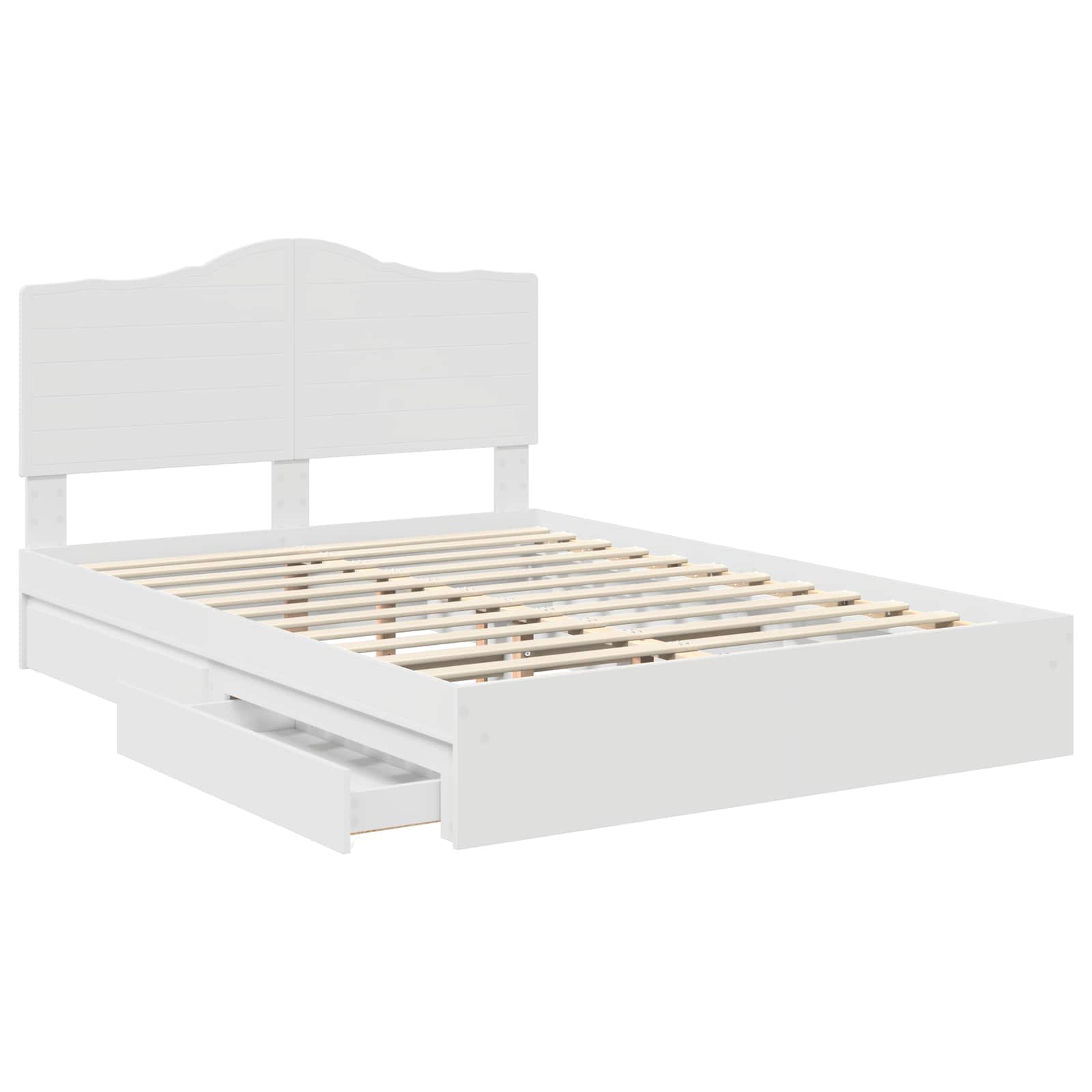 Κρεβάτι Αποθήκης Λευκό 160 x 200 cm Επεξεργασμένο ξύλο
