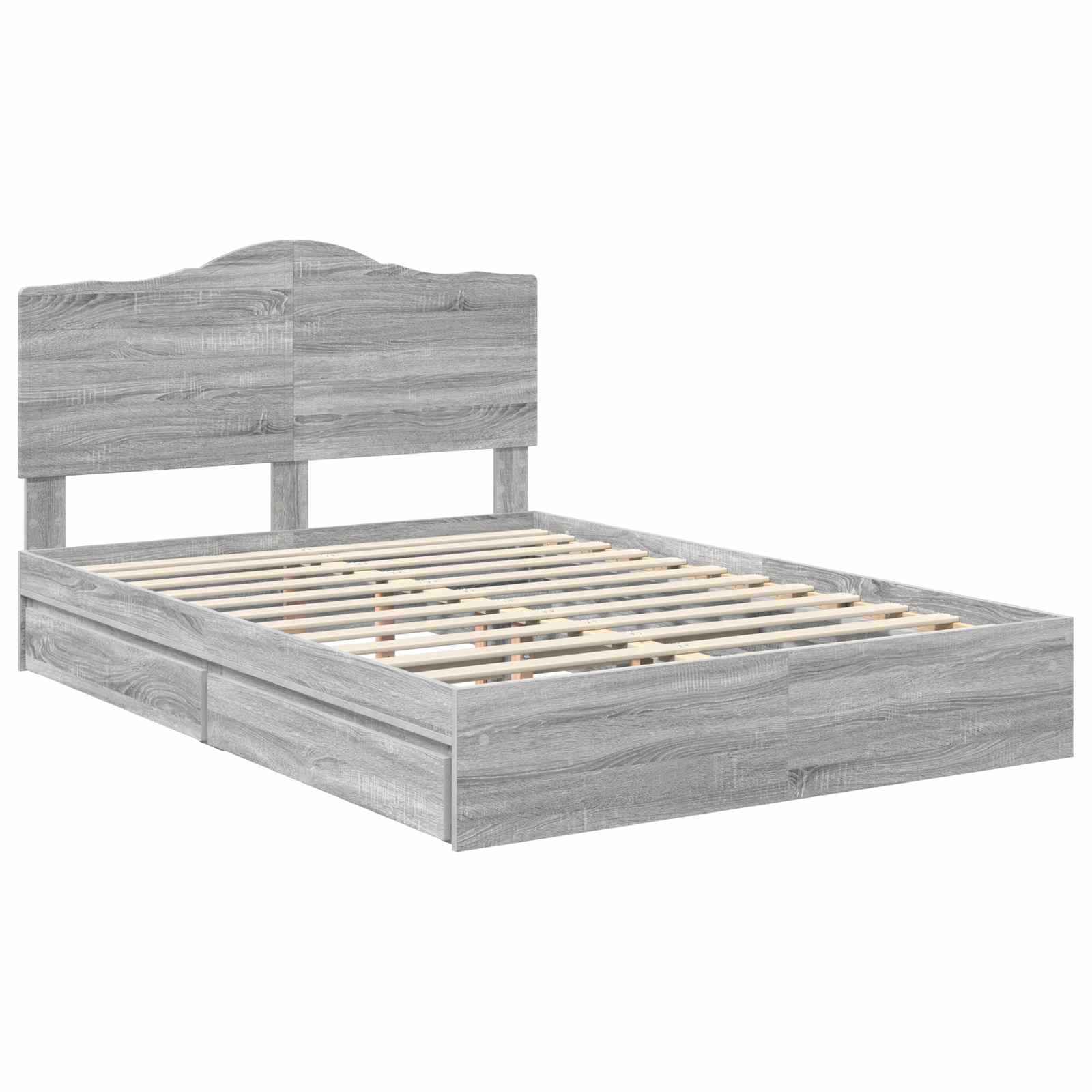 Κρεβάτι Αποθήκης Γκρίζο Σονομα 160 x 200 cm Επεξεργασμένο ξύλο