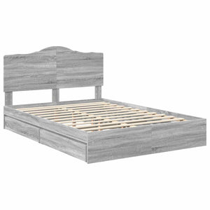 Κρεβάτι Αποθήκης Γκρίζο Σονομα 160 x 200 cm Επεξεργασμένο Ξύλο