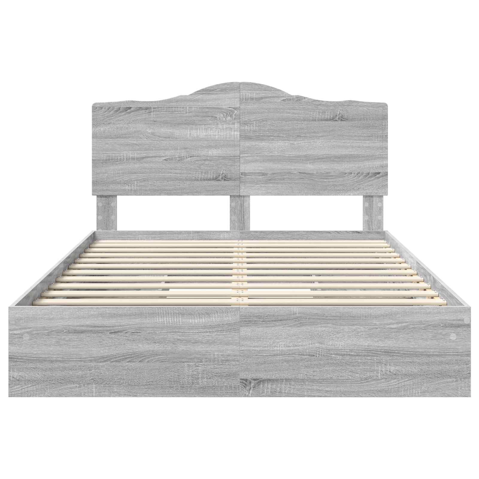 Κρεβάτι Αποθήκης Γκρίζο Σονομα 160 x 200 cm Επεξεργασμένο ξύλο