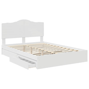 Κρεβάτι Αποθήκης Λευκό 150 x 200 cm Επεξεργασμένο Ξύλο