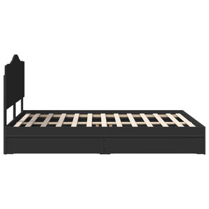 Κρεβάτι Αποθήκης Μαύρο 150 x 200 cm Επεξεργασμένο Ξύλο - Pakobazaar