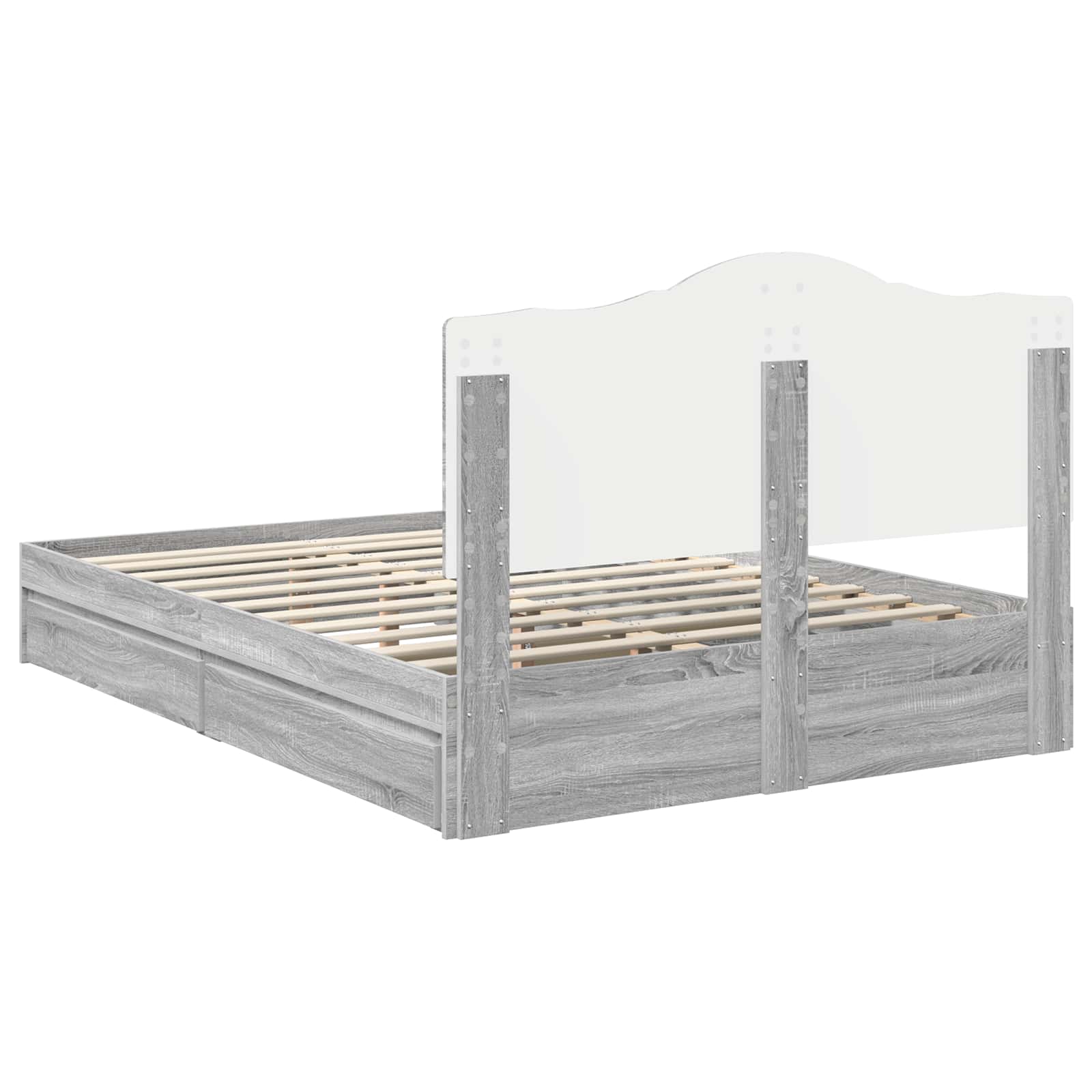 Κρεβάτι Αποθήκης Γκρίζο Σονομα 140 x 200 cm Επεξεργασμένο ξύλο