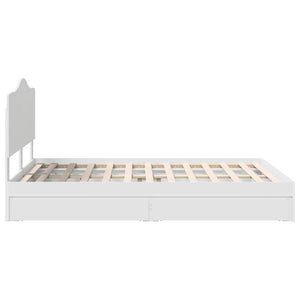 Κρεβάτι Αποθήκης Λευκό 140 x 190 cm Επεξεργασμένο Ξύλο