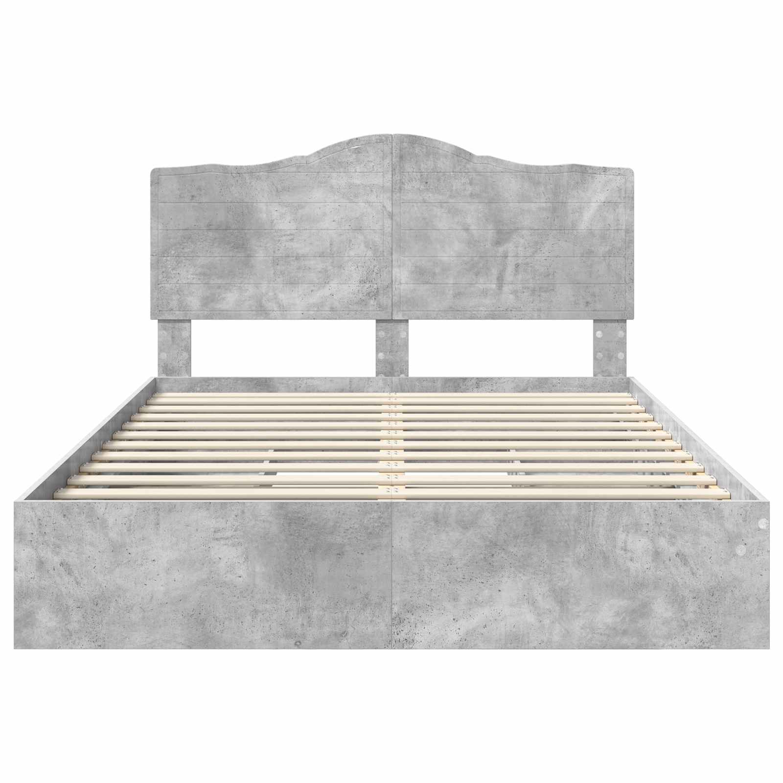 Κρεβάτι Αποθήκης Σκυρόδεμα Γκρι 140 x 190 cm Επεξεργασμένο Ξύλο