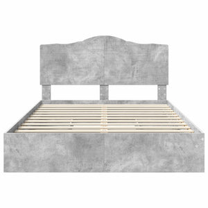 Κρεβάτι Αποθήκης Σκυρόδεμα Γκρι 140 x 190 cm Επεξεργασμένο Ξύλο