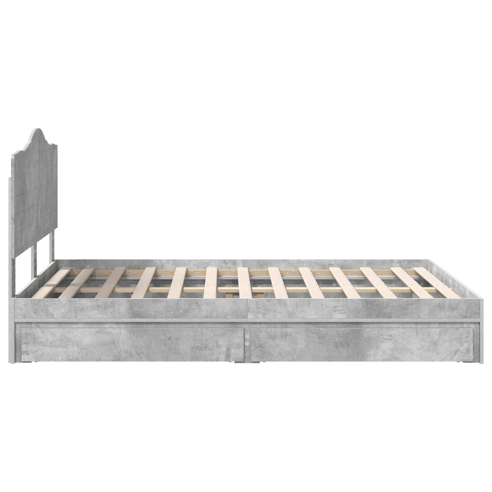 Κρεβάτι Αποθήκης Σκυρόδεμα Γκρι 140 x 190 cm Επεξεργασμένο Ξύλο