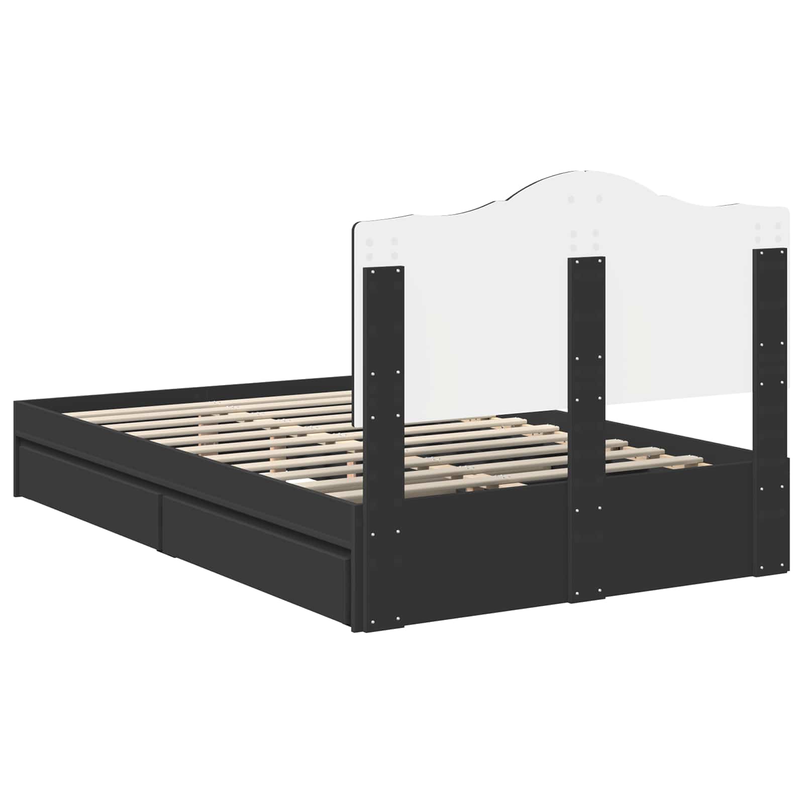 Κρεβάτι Αποθήκης Μαύρο 135 x 190 cm Επεξεργασμένο ξύλο - Pakobazaar