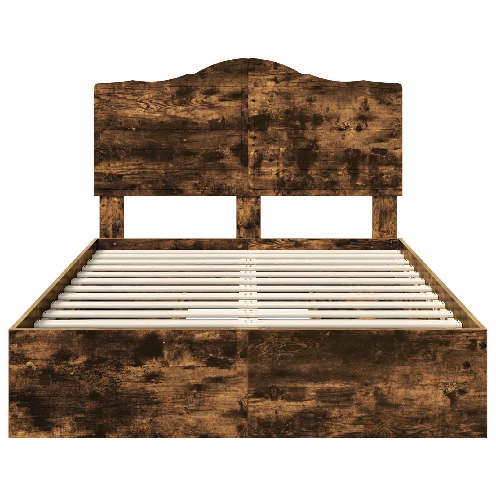 Κρεβάτι Αποθήκης Καπνιστό Δρύς 135 x 190 cm Επεξεργασμένο ξύλο