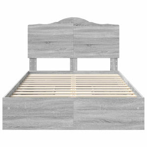 Κρεβάτι Αποθήκης Γκρίζο Σονομα 135 x 190 cm Επεξεργασμένο Ξύλο