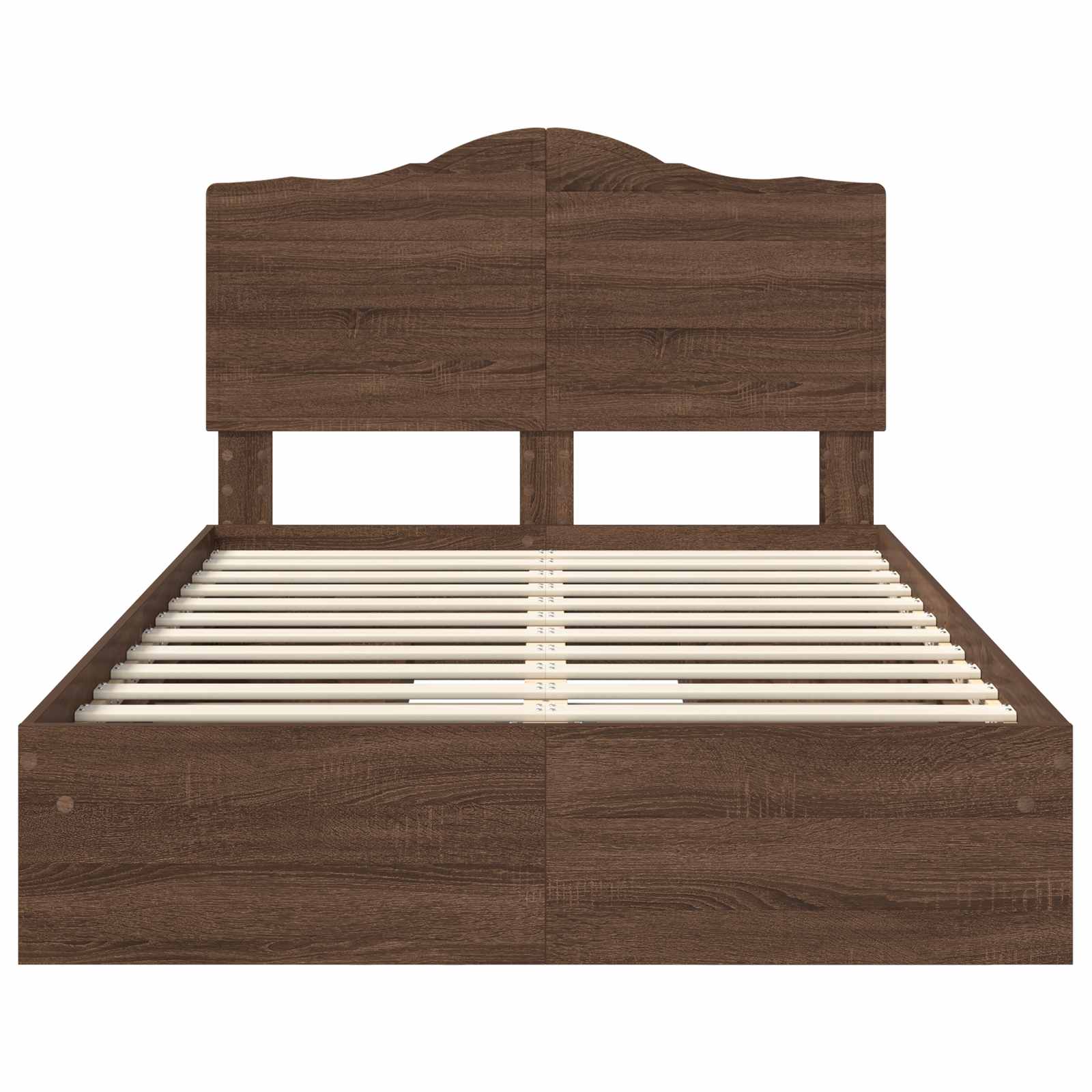 Κρεβάτι Αποθήκης Καφέ δρυς 135 x 190 cm Επεξεργασμένο Ξύλο
