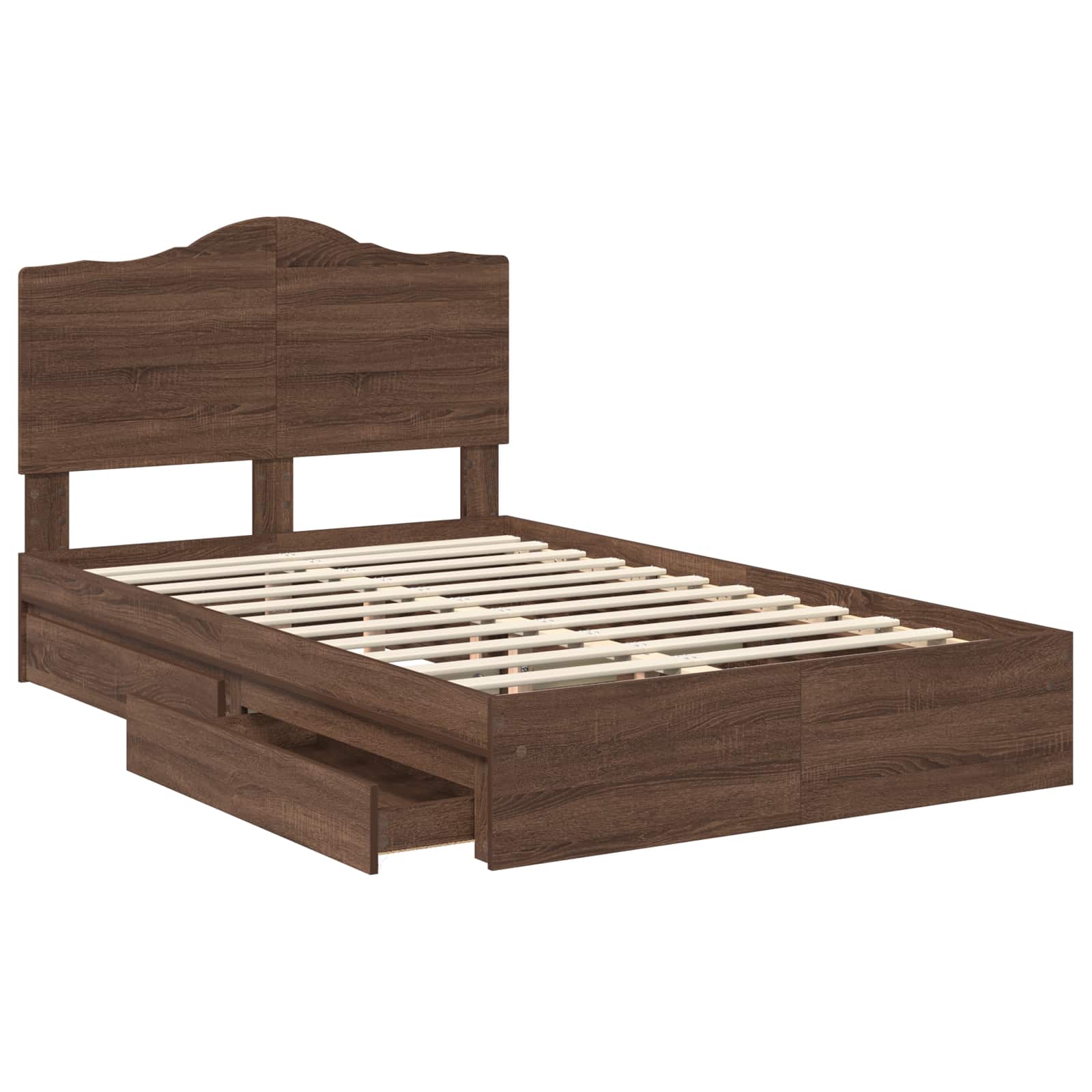 Κρεβάτι Αποθήκης Καφέ δρυς 120 x 200 cm Επεξεργασμένο ξύλο - Pakobazaar