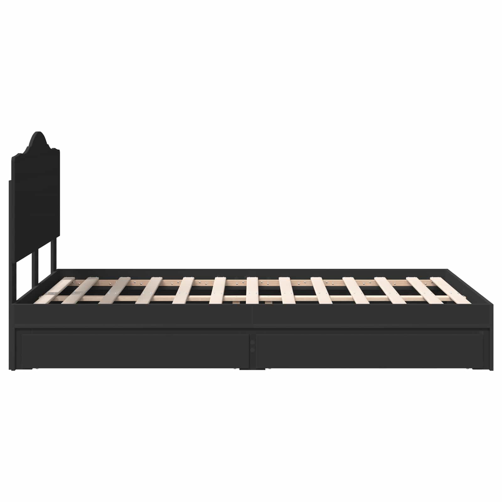 Κρεβάτι Αποθήκης Μαύρο 120 x 190 cm Επεξεργασμένο ξύλο - Pakobazaar