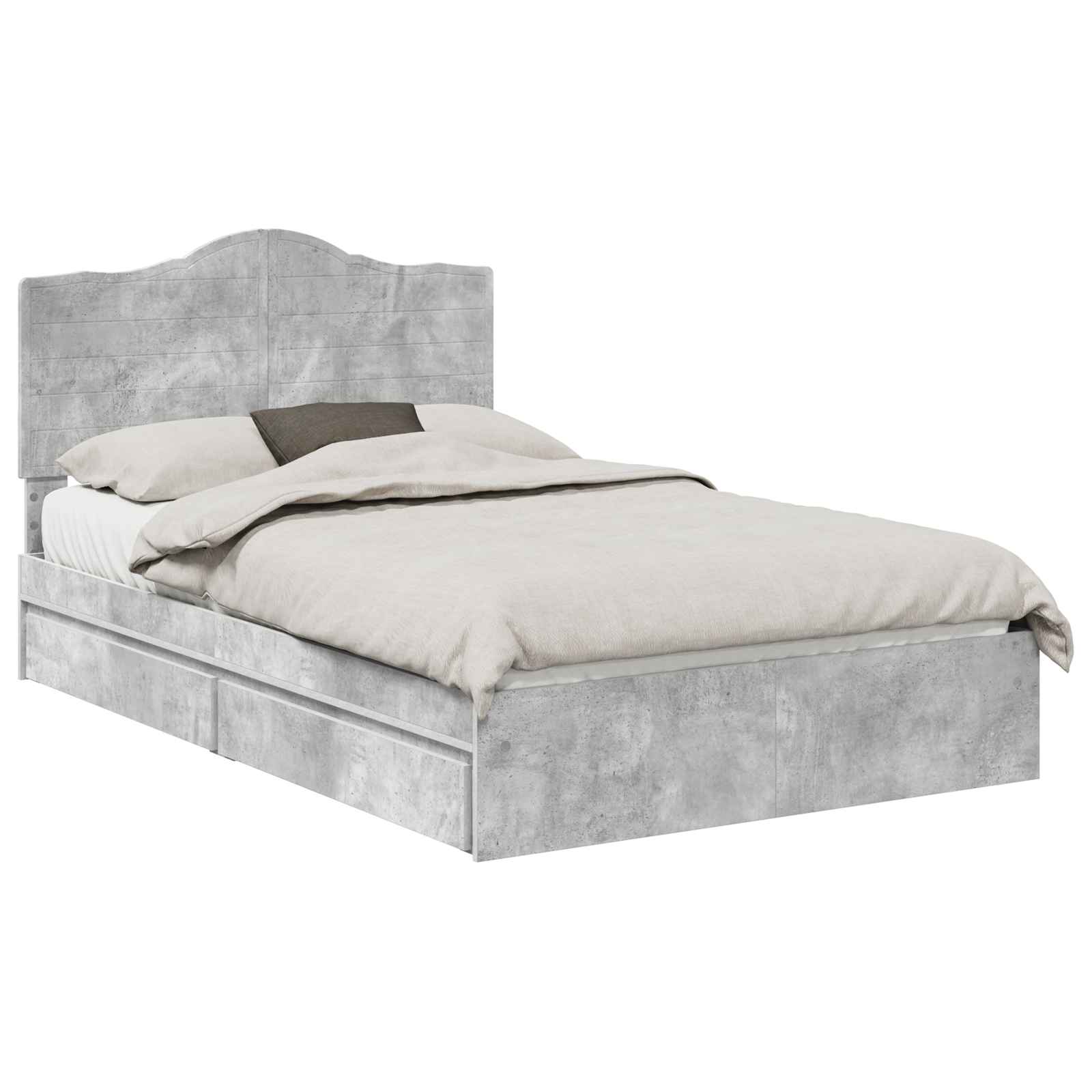 Κρεβάτι Αποθήκης Σκυρόδεμα Γκρι 120 x 190 cm Επεξεργασμένο Ξύλο