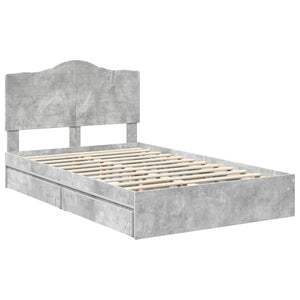 Κρεβάτι Αποθήκης Σκυρόδεμα Γκρι 120 x 190 cm Επεξεργασμένο Ξύλο
