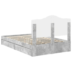 Κρεβάτι Αποθήκης Σκυρόδεμα Γκρι 120 x 190 cm Επεξεργασμένο Ξύλο