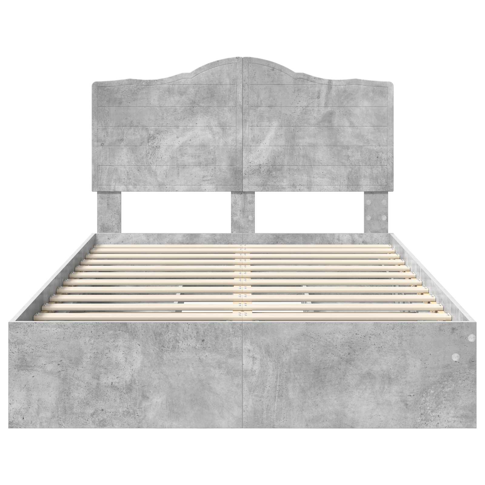Κρεβάτι Αποθήκης Σκυρόδεμα Γκρι 120 x 190 cm Επεξεργασμένο Ξύλο