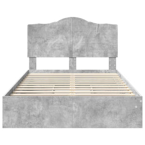 Κρεβάτι Αποθήκης Σκυρόδεμα Γκρι 120 x 190 cm Επεξεργασμένο Ξύλο