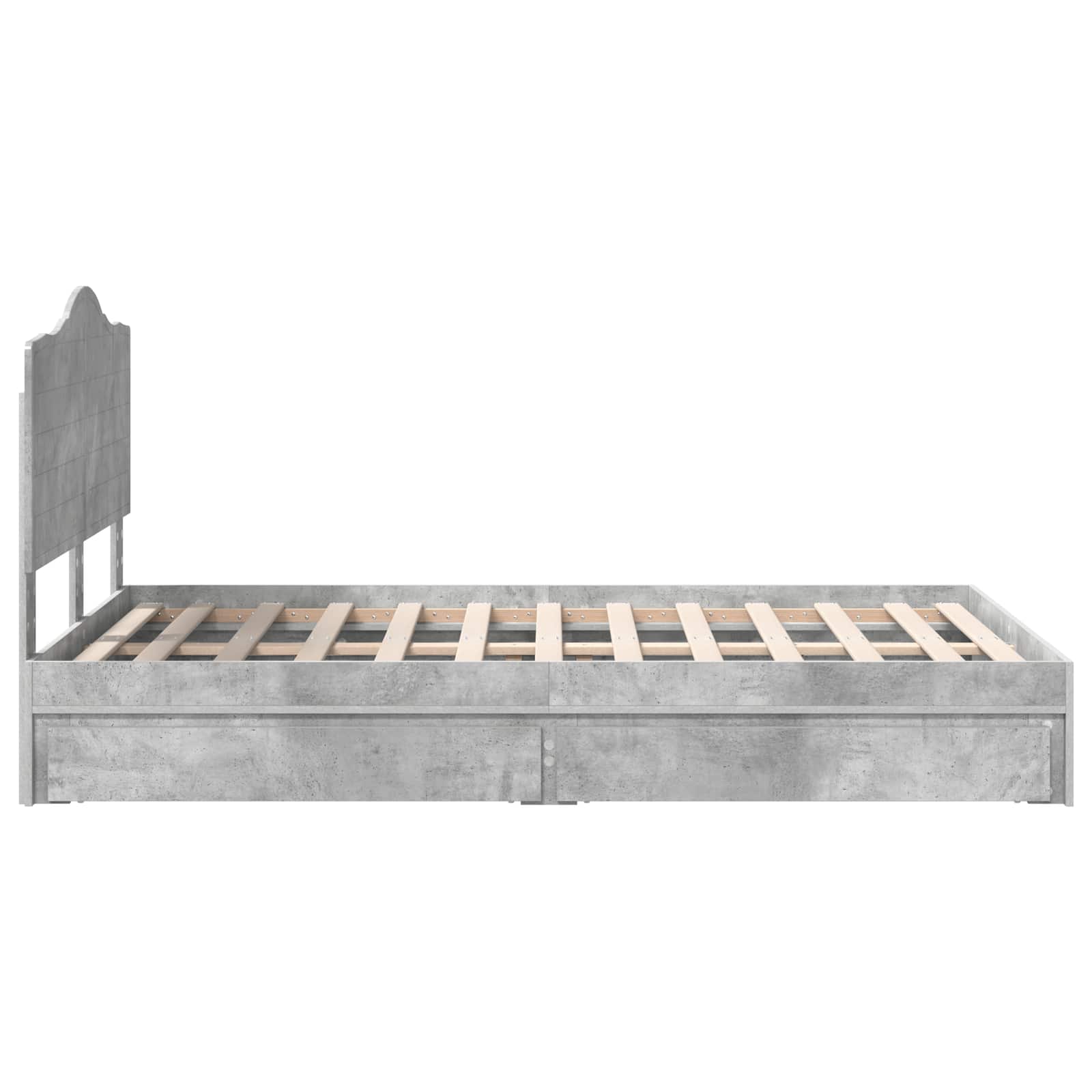 Κρεβάτι Αποθήκης Σκυρόδεμα Γκρι 120 x 190 cm Επεξεργασμένο Ξύλο